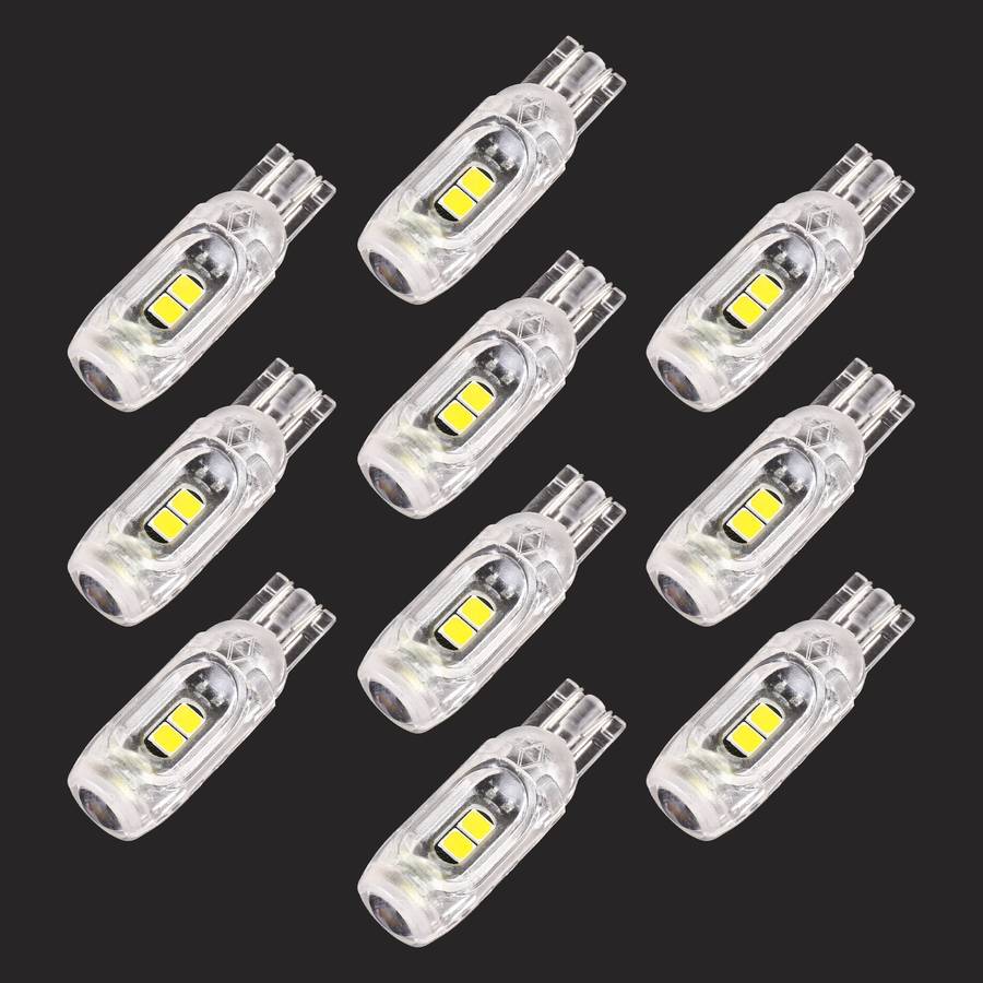 10 PCS T10 DC12V / 1W Car Clearance Light 5LEDs SMD-3030 Lamp Beads (Ice Blue Light)