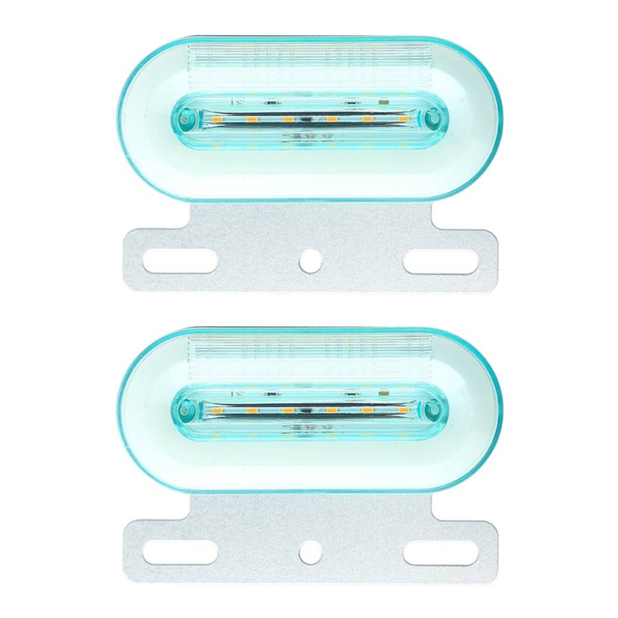2 PCS 24V 12LED Car Oval Side Lamp (Red Light)