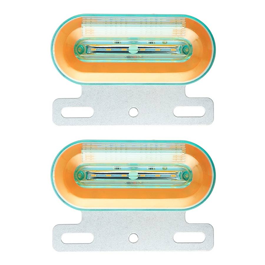 2 PCS 24V 12LED Car Oval Side Lamp (Red Light)