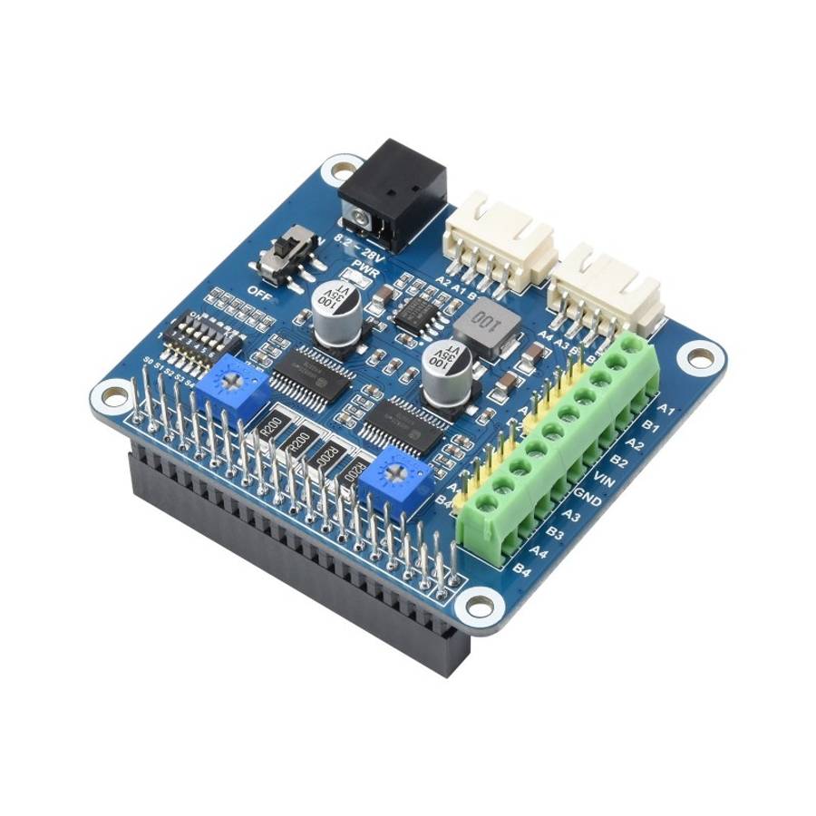 Waveshare HRB8825 Stepper Motor HAT For Raspberry Pi, Drives Two Stepper Motors, Up To 1/32 Microste