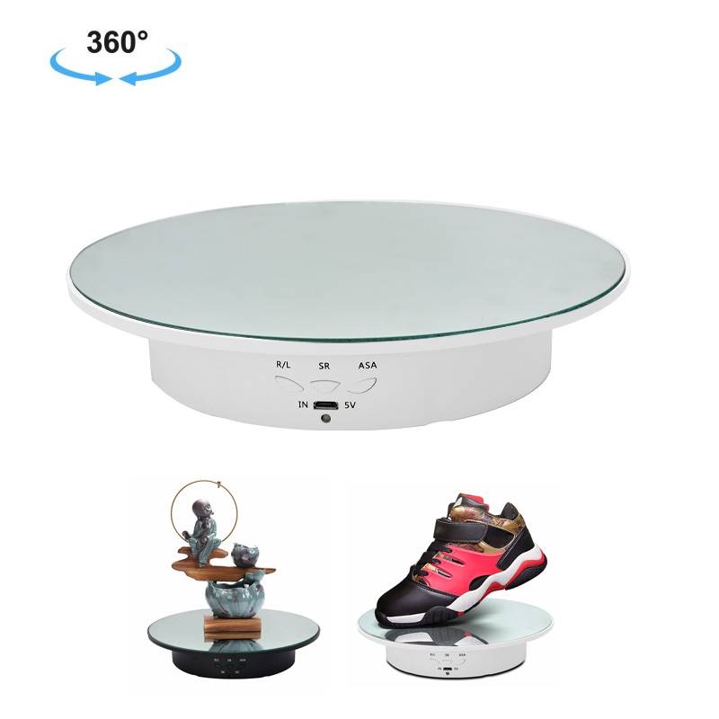 20cm USB Electric Rotating Turntable Display Stand Video Shooting Props Turntable for Photograp