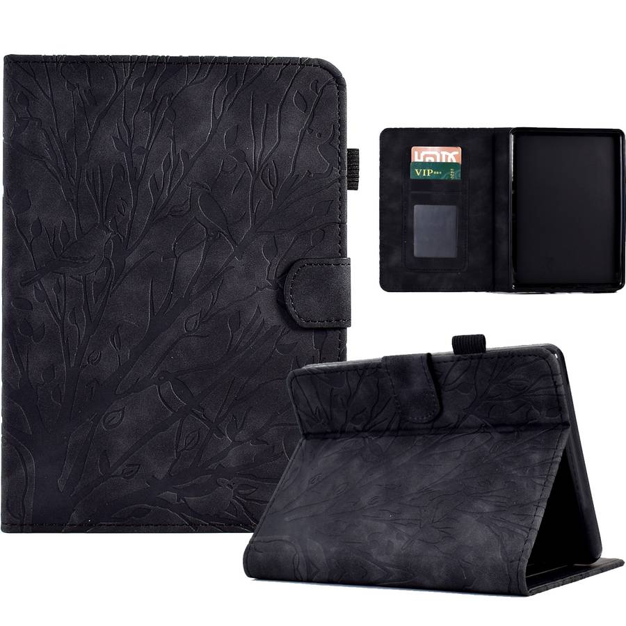 For Amazon Kindle 11th 2022 Fortune Tree Pressure Flower PU Tablet Case with Wake-up / Sleep Functio