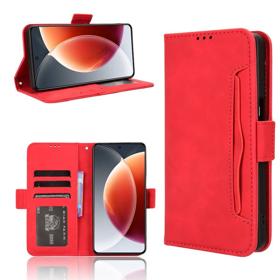 For Tecno Camon 30 Premier 5G Skin Feel Calf Texture Card Slots Leather Phone Case(Red)
