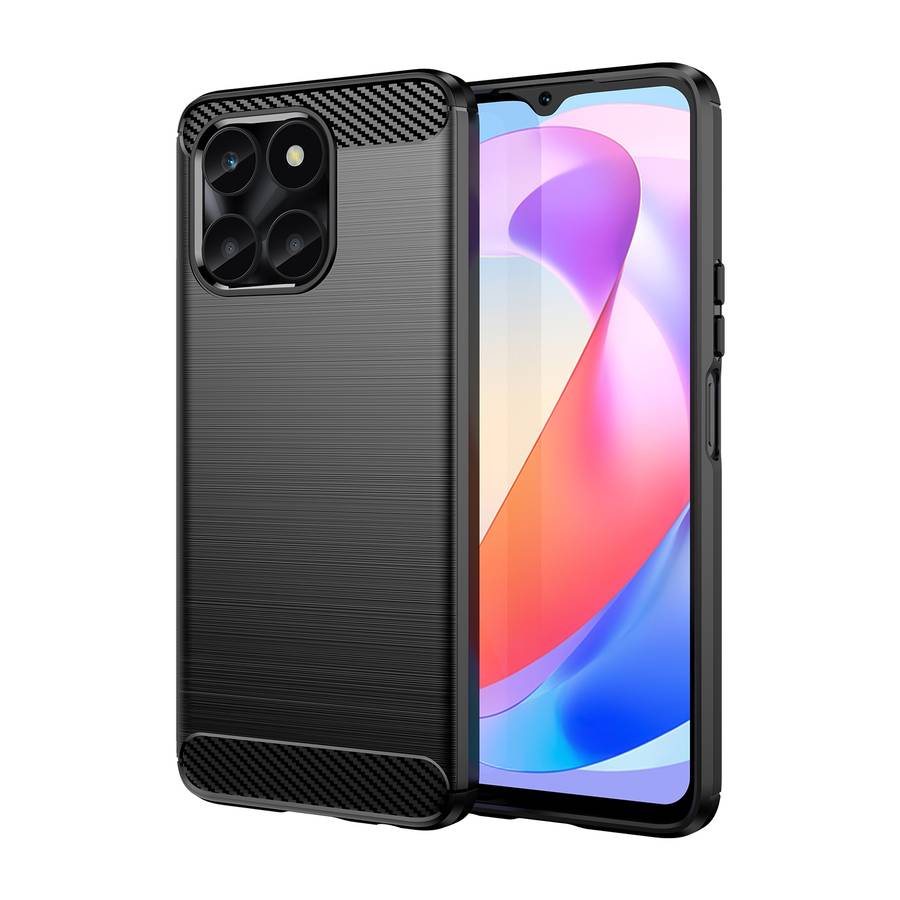 For Honor X6a Brushed Texture Carbon Fiber TPU Phone Case(Blue)