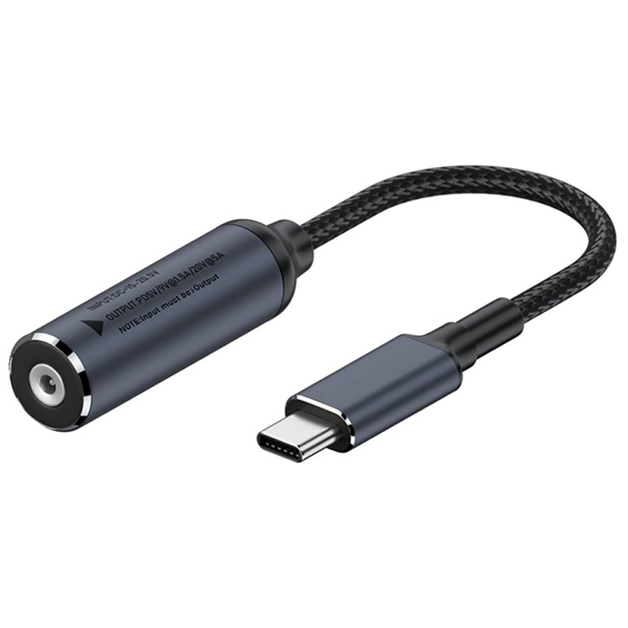 DC 5.5 x 2.5mm to USB-C / Type-C Male 100W Computer Charging Adapter Connector