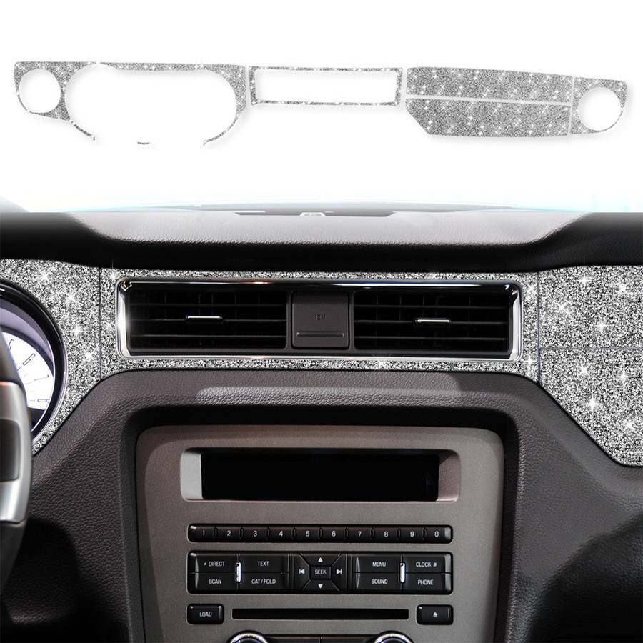 For Ford Mustang 2009-2013 7pcs Car Central Control Dashboard Diamond Decoration Sticker, Left Hand