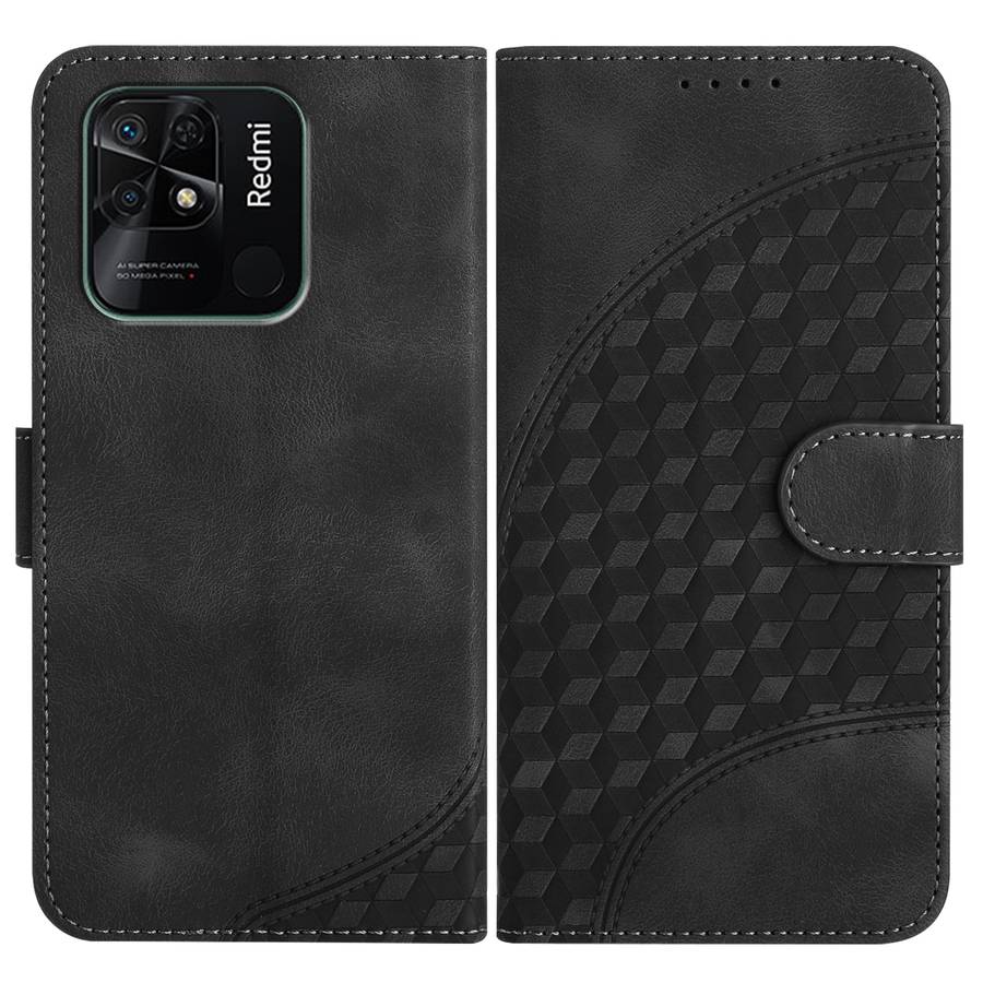 For For Xiaomi Redmi 10C 4G Global/10 India YX0060 Elephant Head Embossed Phone Leather Case wi