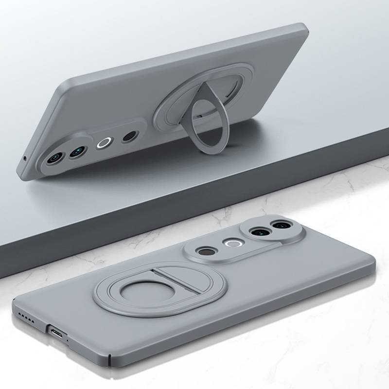 For vivo S19 Magsafe Hidden Fold Holder Full Coverage Shockproof Phone Case(Grey)