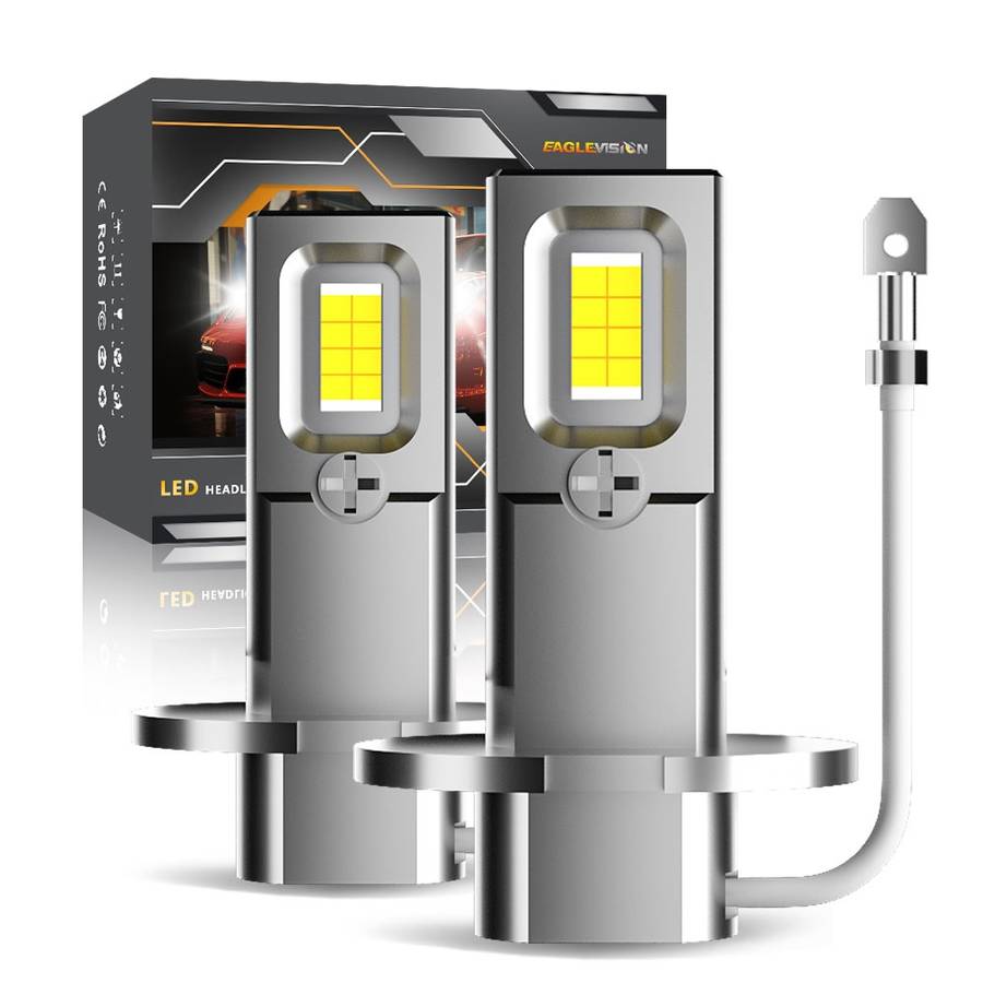 H3 Pair 15W 1500lm 6000K Car LED Direct Plug-in Headlight Bulb