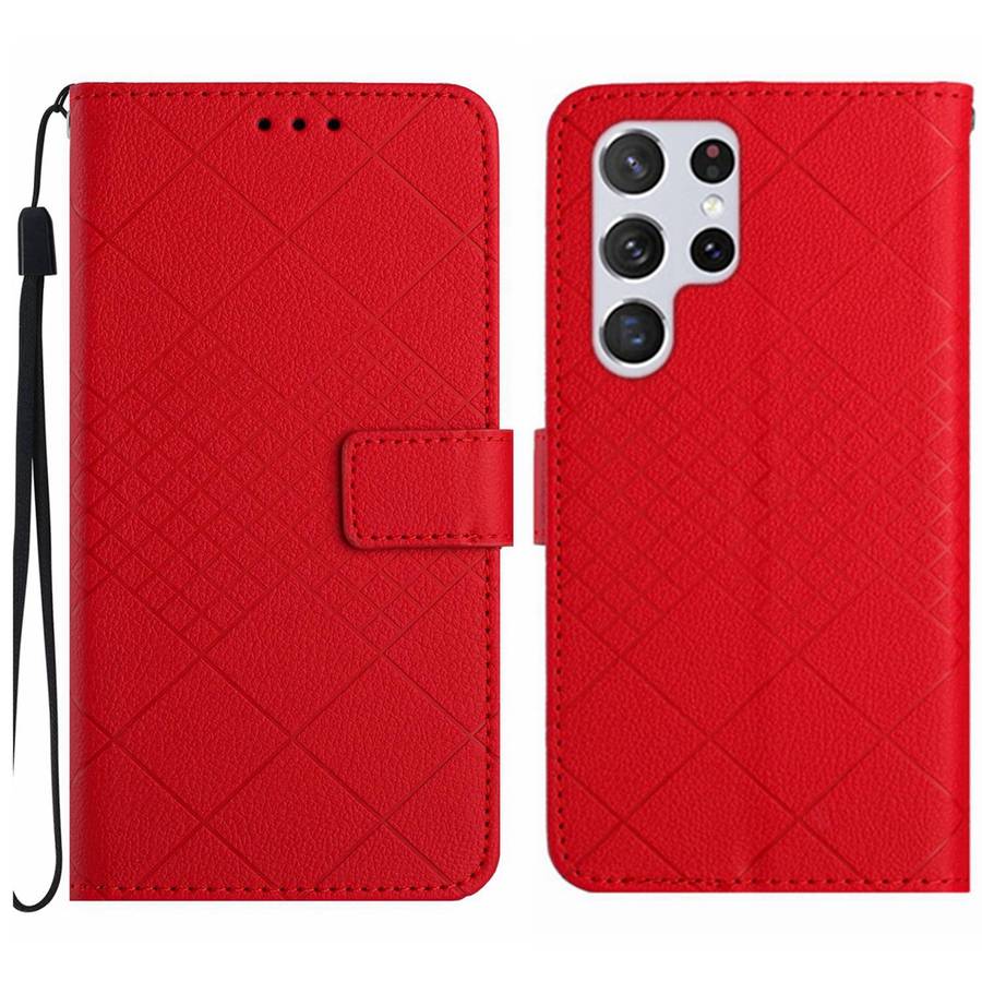 For Samsung Galaxy S25 Ultra 5G Rhombic Grid Texture Leather Phone Case(Purple)