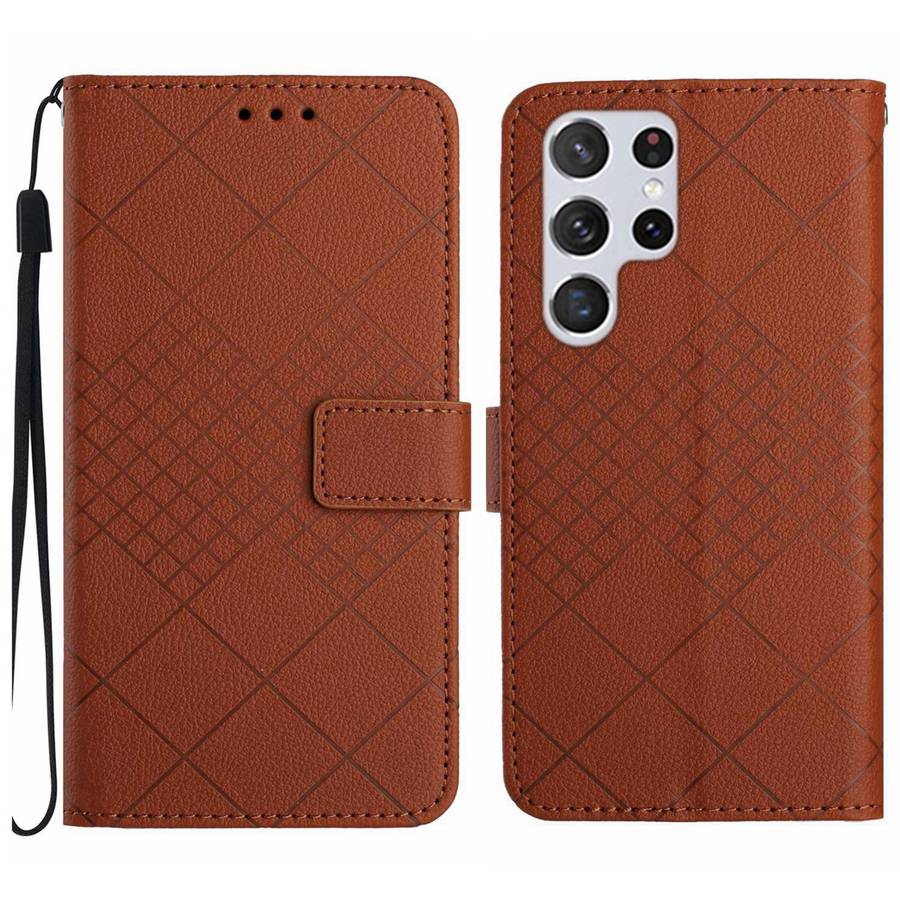 For Samsung Galaxy S25 Ultra 5G Rhombic Grid Texture Leather Phone Case(Purple)