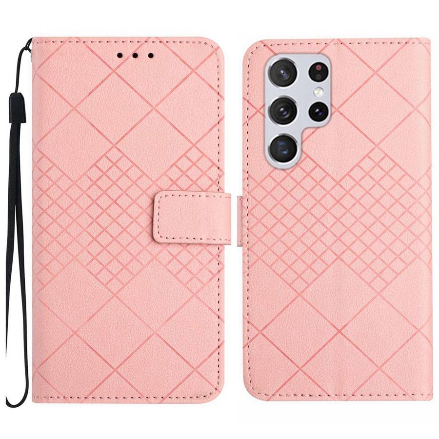 For Samsung Galaxy S25 Ultra 5G Rhombic Grid Texture Leather Phone Case(Purple)
