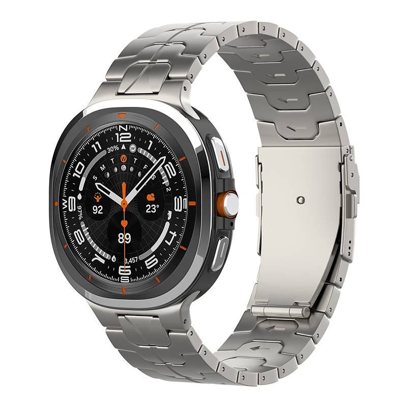 For Samsung Galaxy Watch Ultra 47mm Safety Buckle Pure Titanium Watch Band(Black)