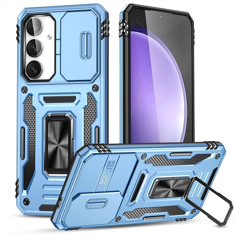 For Samsung Galaxy S24 FE 5G Armor PC Hybrid TPU Camera Shield Phone Case