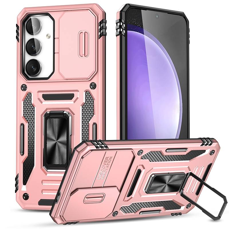For Samsung Galaxy S24 FE 5G Armor PC Hybrid TPU Camera Shield Phone Case