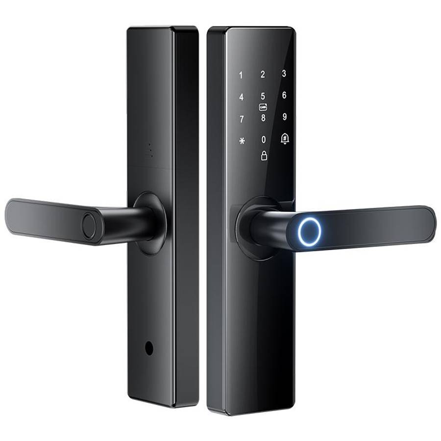 Z17 Tuya Smart WiFi Electronic Fingerprint Password Door Lock, Lock Body Size:14.7cm(Black)
