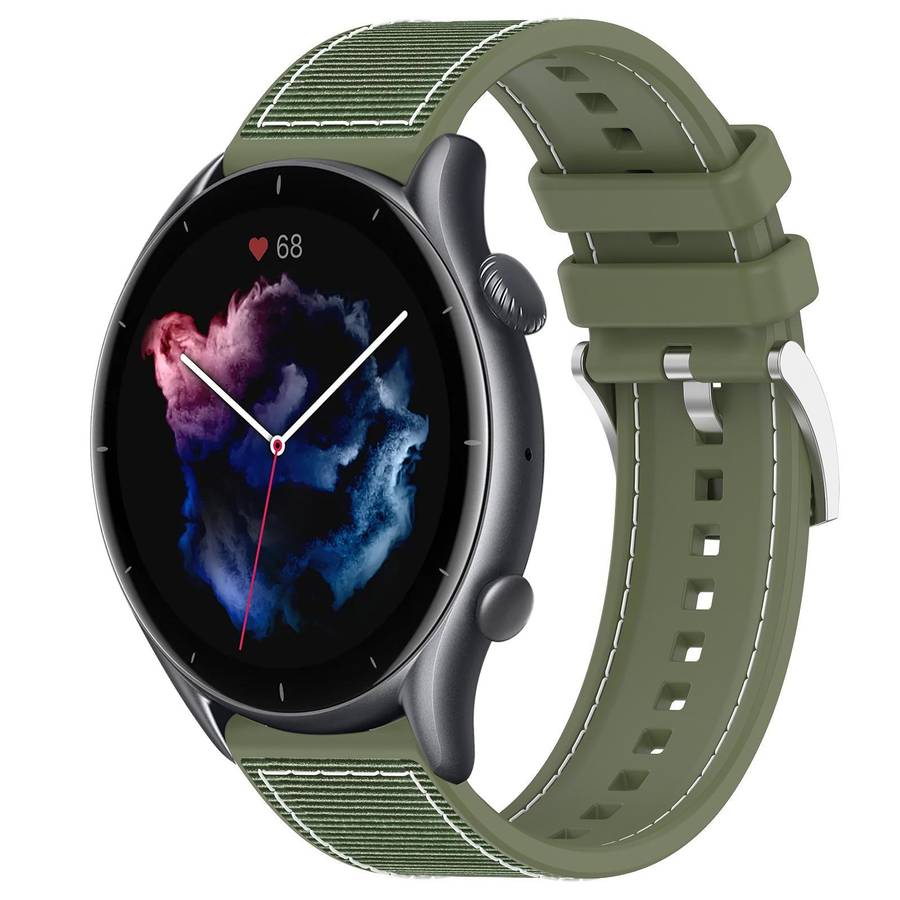 22mm For Amazfit GTR 4 / GTR 3 / GTR 3 Pro xDfind Hybrid Nylon Braid Silicone Watch Band(Midnight Bl