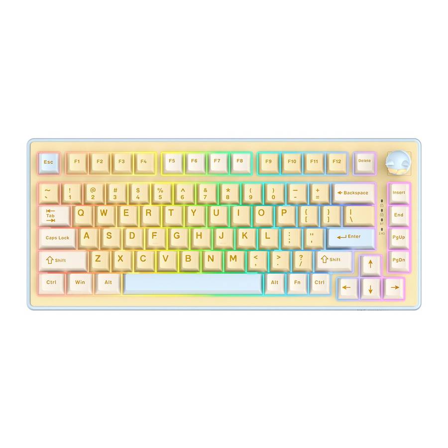 ONIKUMA MT707 82 Keys RGB Tri-mode Mechanical Gaming Keyboard(Pink)