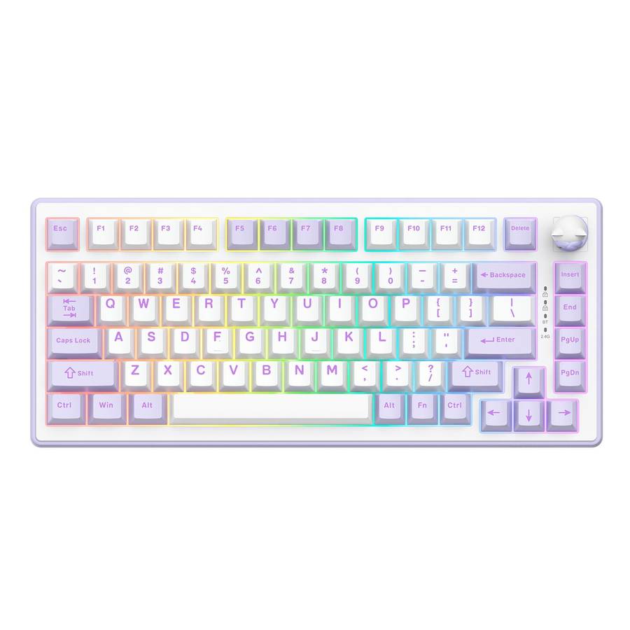 ONIKUMA MT707 82 Keys RGB Tri-mode Mechanical Gaming Keyboard(Pink)
