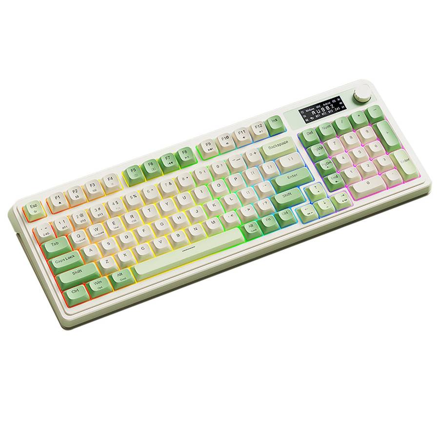 AULA S99 Pro 99 Keys Wired/2.4G/Bluetooth Three Model RGB Mechanical Feel Membrane Keyboard(Retro Gr