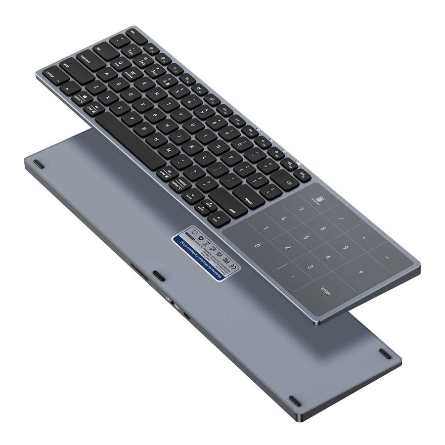 DUX DUCIS LK Pro Series Universal Dual-Mode Aluminum Alloy Wireless Keyboard With Touch Digital Pane