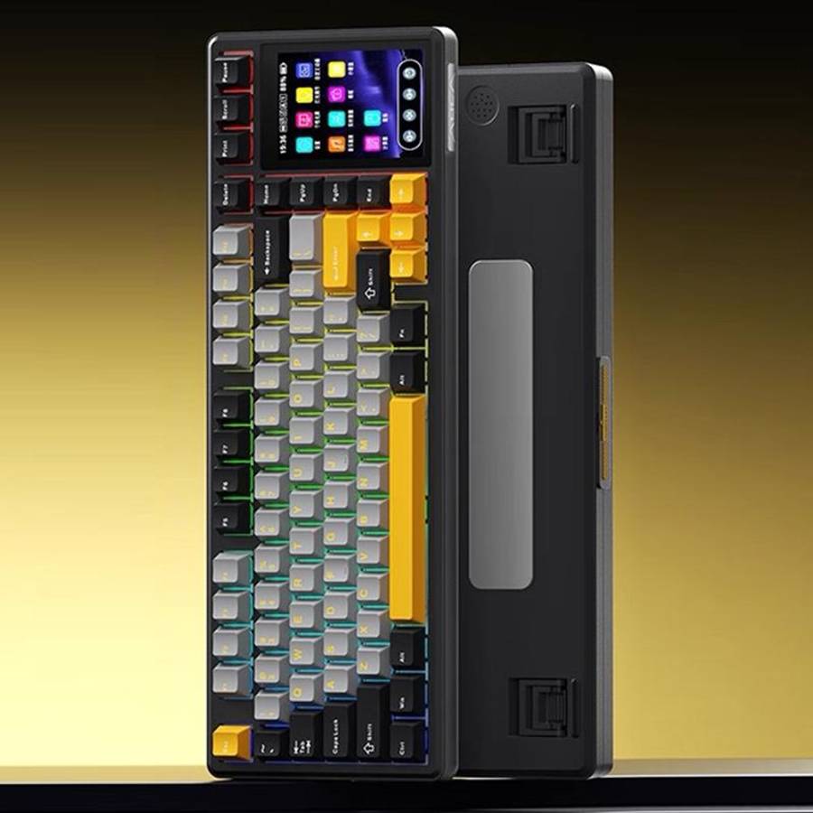 AULA L99 Smart Touch Screen Tri-Mode RGB Customizable Mechanical Keyboard(Black Rain Listening Switc