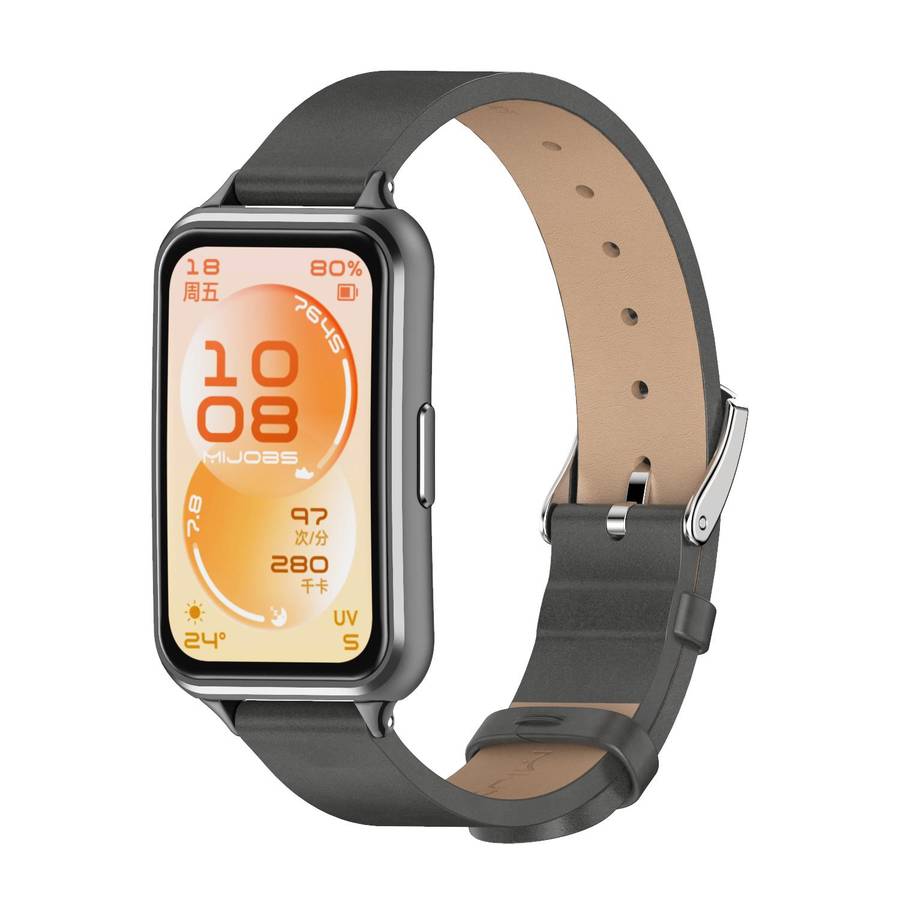 For Huawei Band 11 / Band 11 Pro MIJOBS Microfiber Vegan Leather Watch Band(White Silver)