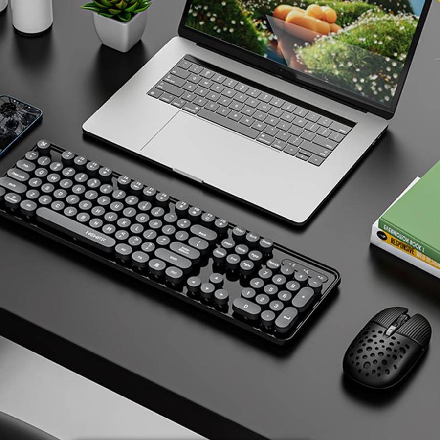 SHIPADOO EF128 2.4G 4800 DPI Wireless Keyboard Mouse Set, Solid Color Series(Green)