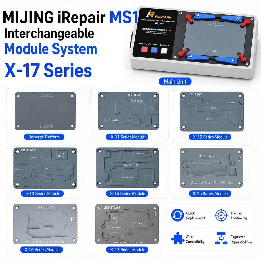 Mijing MS1 Intelligent Desoldering Platform for iPhone X-17 Pro Max, Plug:EU Plug