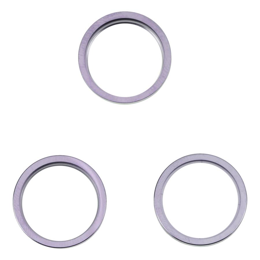 For iPhone 14 Pro Max 3PCS Rear Camera Glass Lens Metal Outside Protector Hoop Ring(Black)