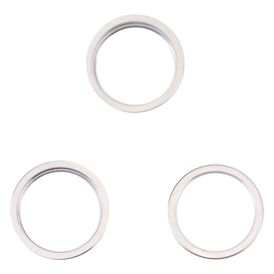 For iPhone 14 Pro Max 3PCS Rear Camera Glass Lens Metal Outside Protector Hoop Ring(Black)