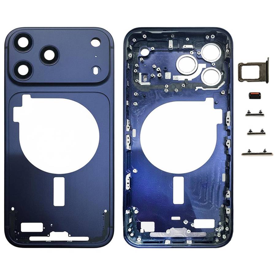 For iPhone 17 Pro Max Middle Frame Bezel Plate with Camera Lens Cover (Orange)