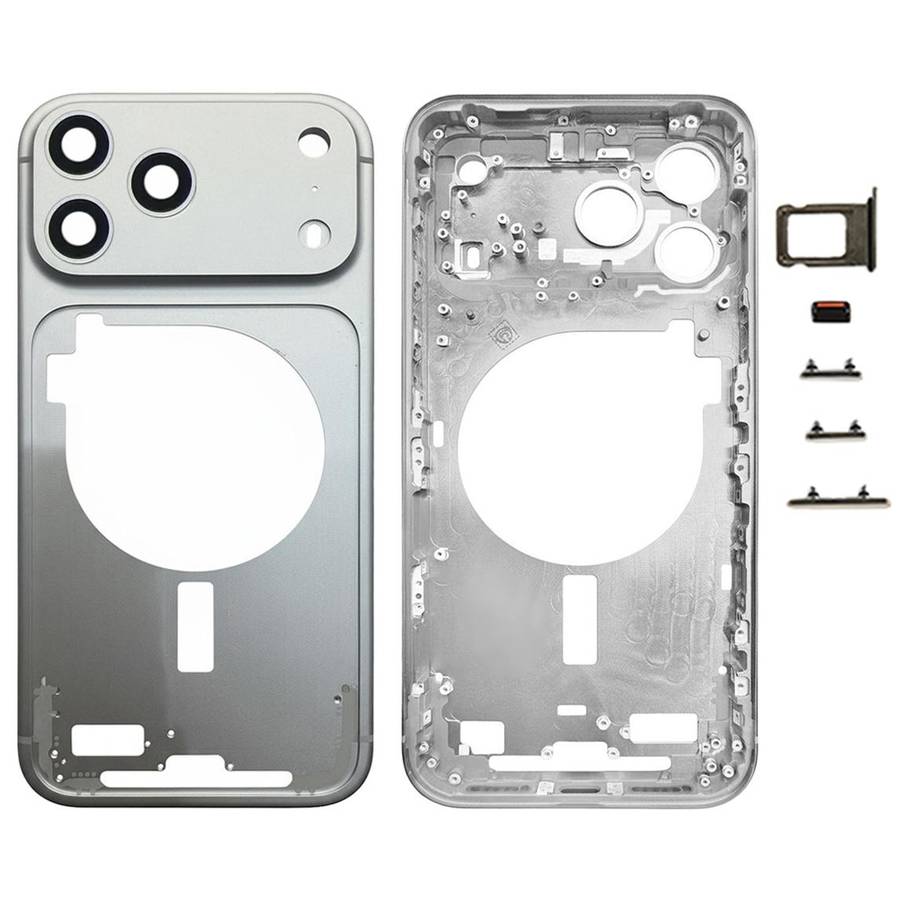 For iPhone 17 Pro Max Middle Frame Bezel Plate with Camera Lens Cover (Orange)