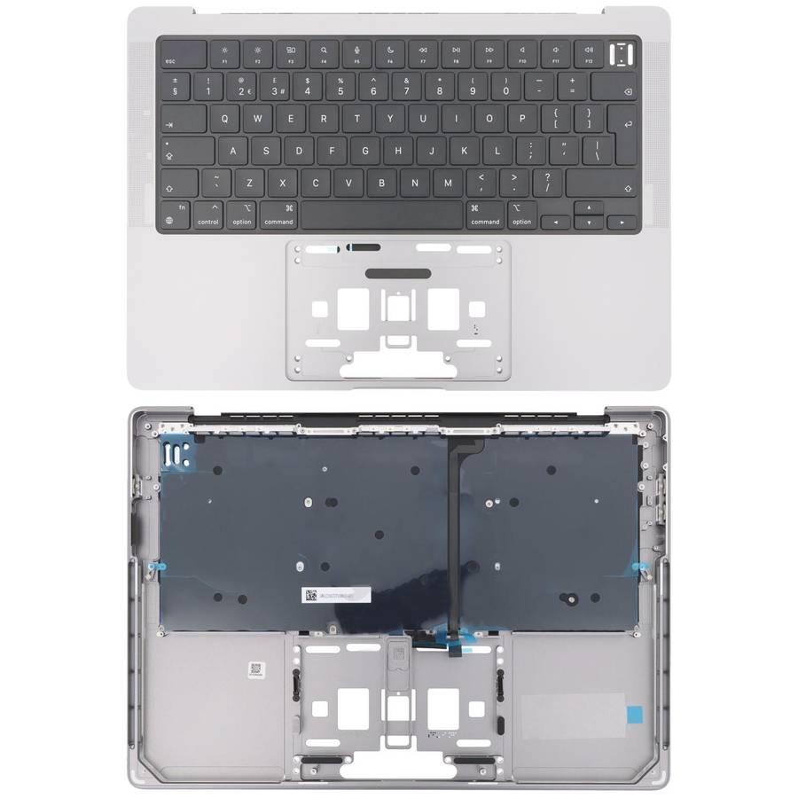 For MacBook Pro 14 inch 2021 A2442 / 2023 A2779 Big Enter Version UK Keyboard with C Shell (Grey)
