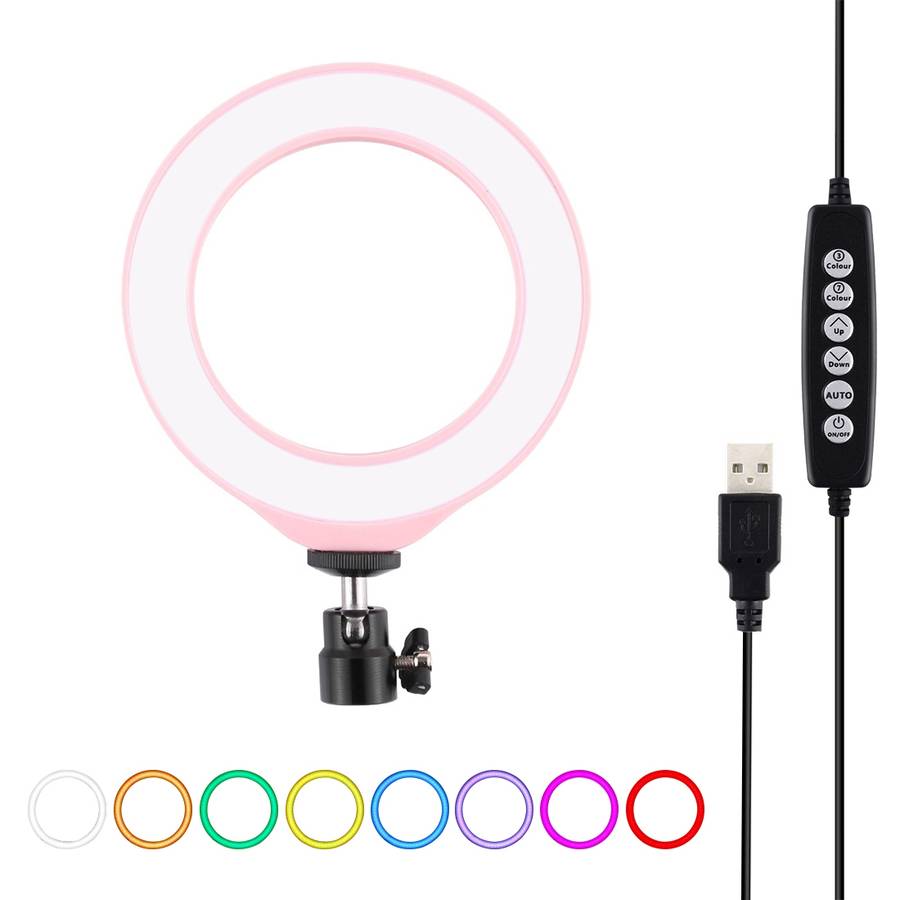 PULUZ 4.7 inch 12cm USB 10 Modes 8 Colors RGBW Dimmable LED Ring Vlogging Photography Video Lig