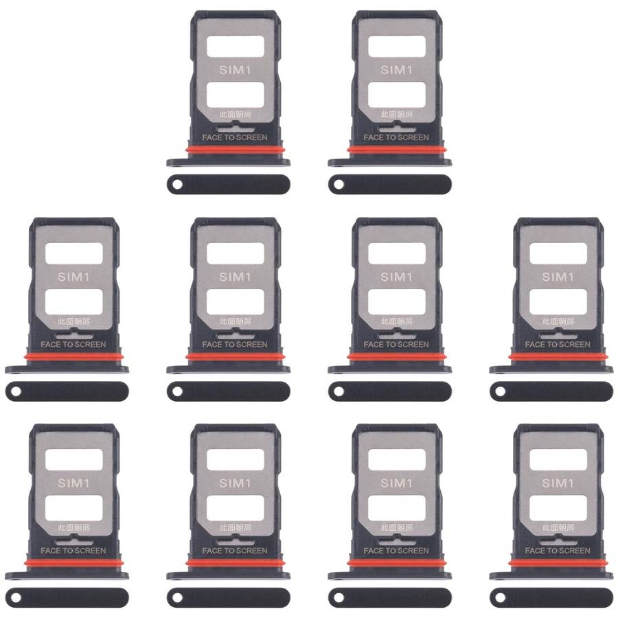 For Xiaomi 14T 5G 10pcs Original SIM Card Tray + SIM Card Tray (Black)