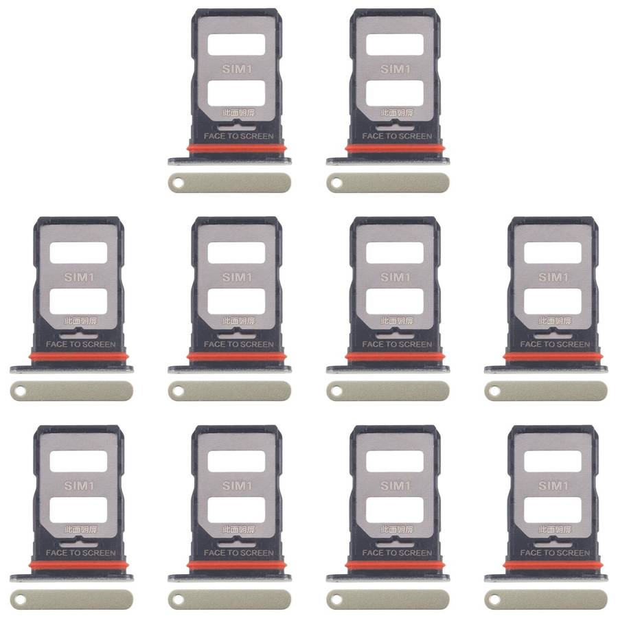 For Xiaomi 14T 5G 10pcs Original SIM Card Tray + SIM Card Tray (Black)