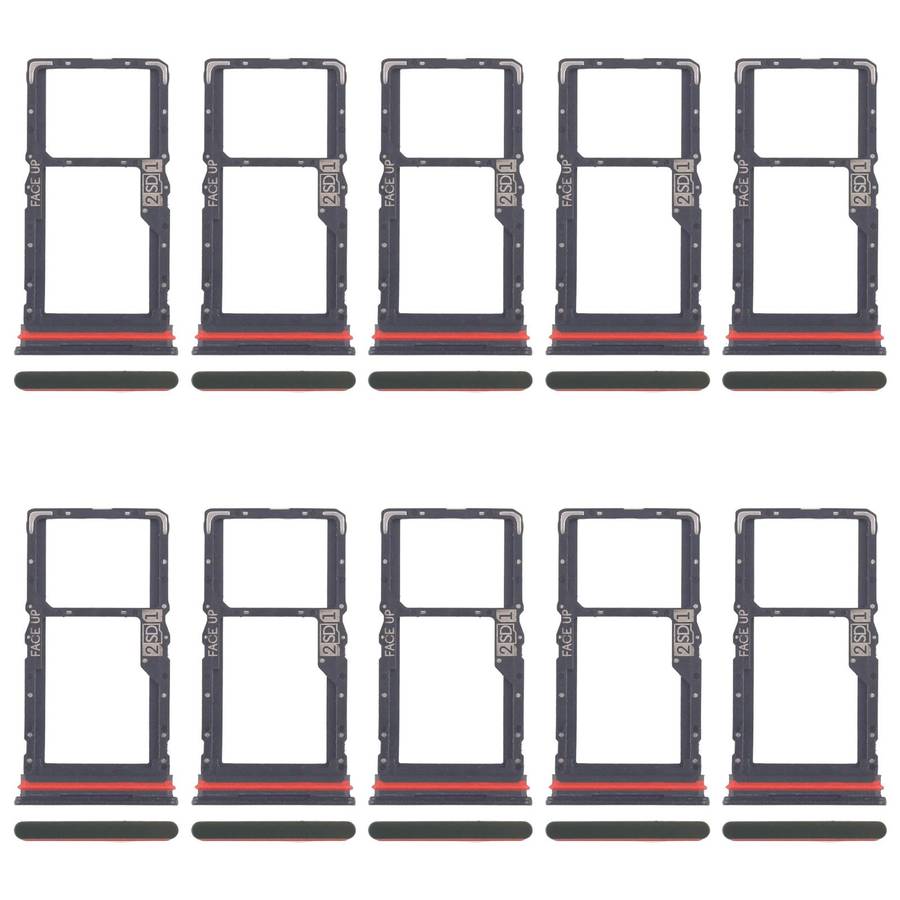 For Motorola Moto G56 10pcs Original SIM Card Tray + SIM / Micro SD Card Tray (Black)