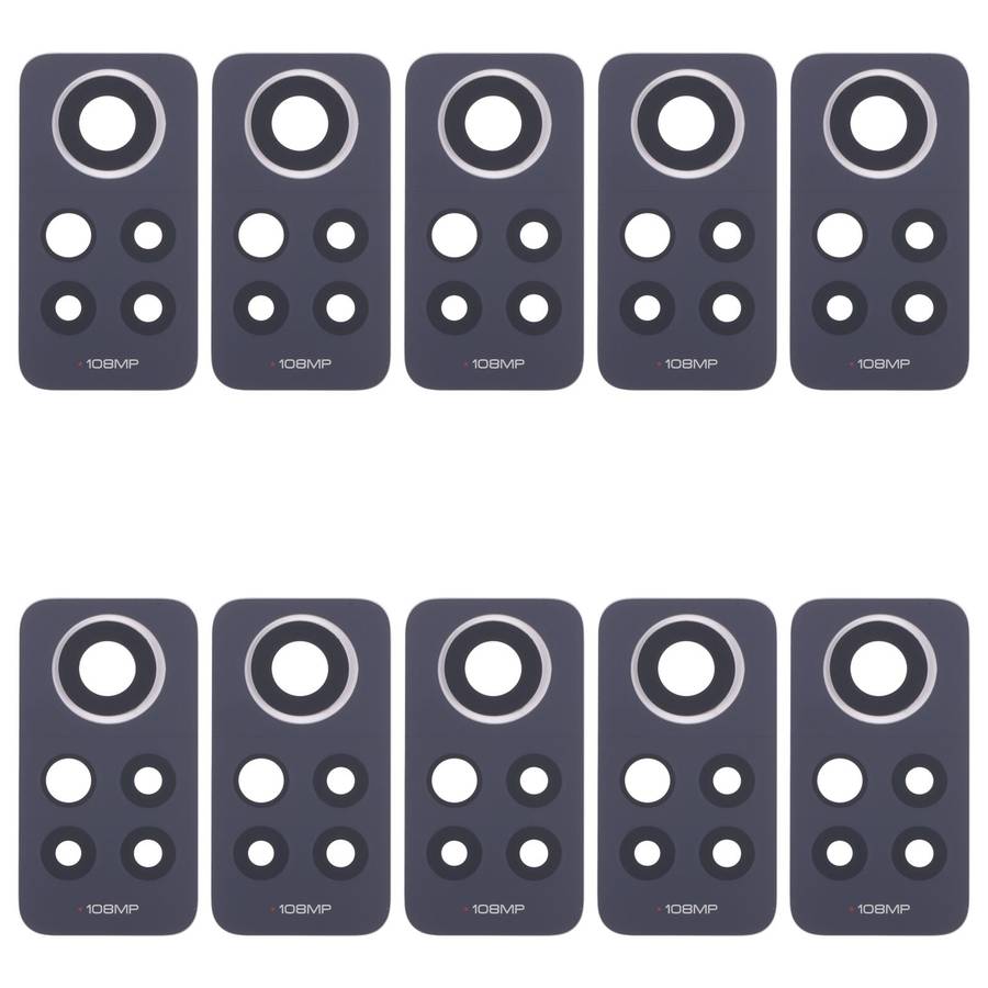 For Xiaomi Redmi Note 12 Pro 4G 10pcs Back Camera Lens (Black)
