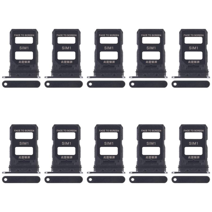 For Xiaomi 14 Pro 10pcs SIM Card Tray + SIM Card Tray (Black)
