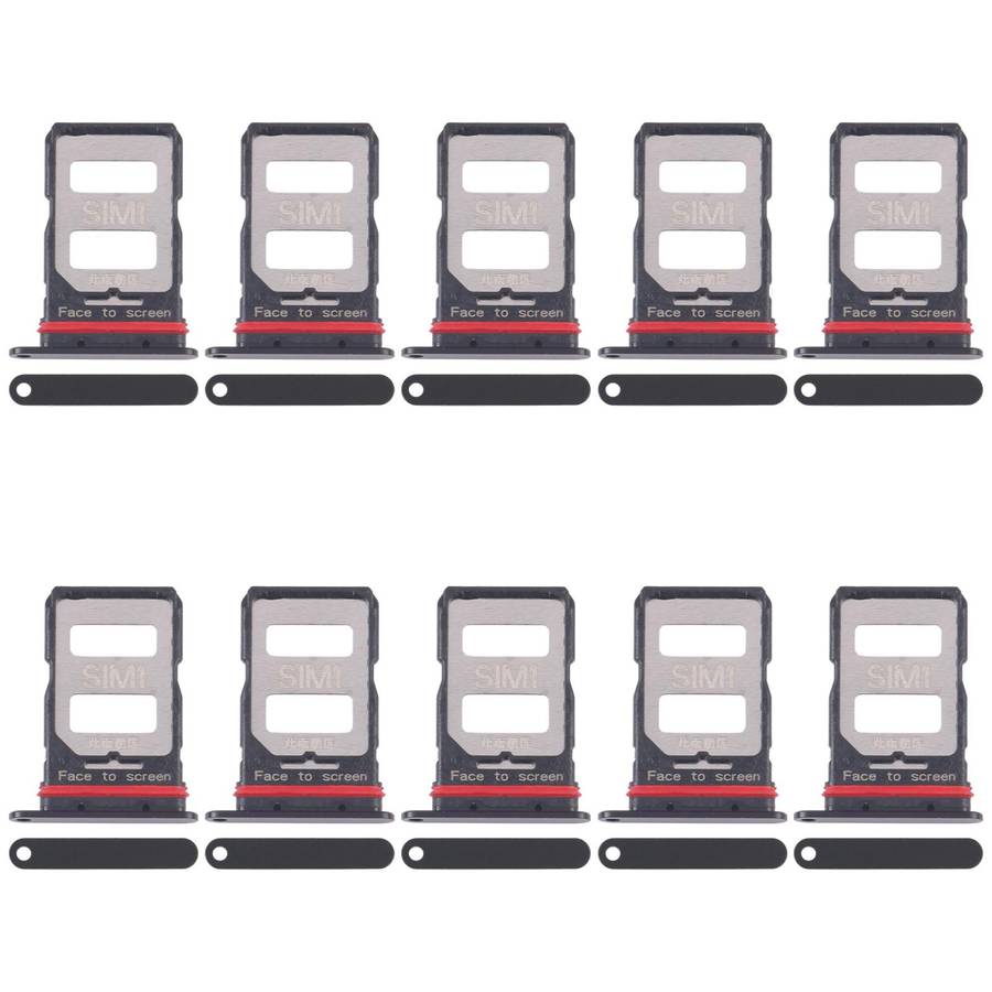 For Xiaomi Redmi K70 10pcs SIM Card Tray + SIM Card Tray (Black)