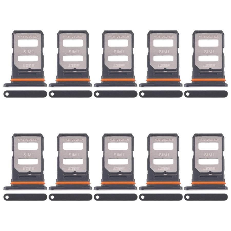 For Xiaomi Poco X7 Pro 10pcs SIM Card Tray + SIM Card Tray (Black)