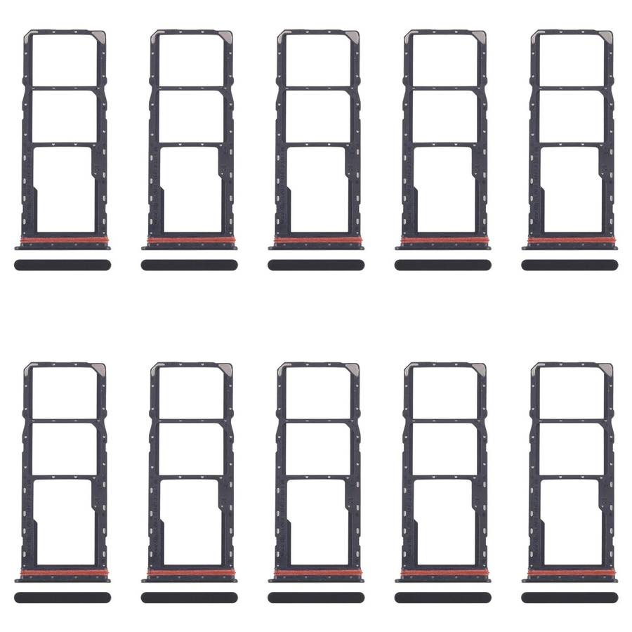 For Xiaomi Redmi A5 4G 10pcs SIM Card Tray + SIM Card Tray + Micro SD Card Tray (Black)