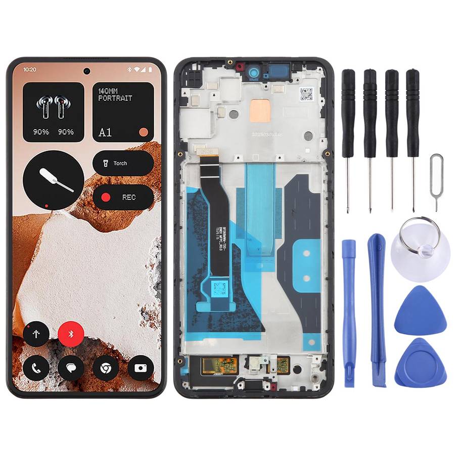 For Nothing CMF Phone 2 Pro A001 Original LCD Screen Digitizer Full Assembly with Frame (Black)