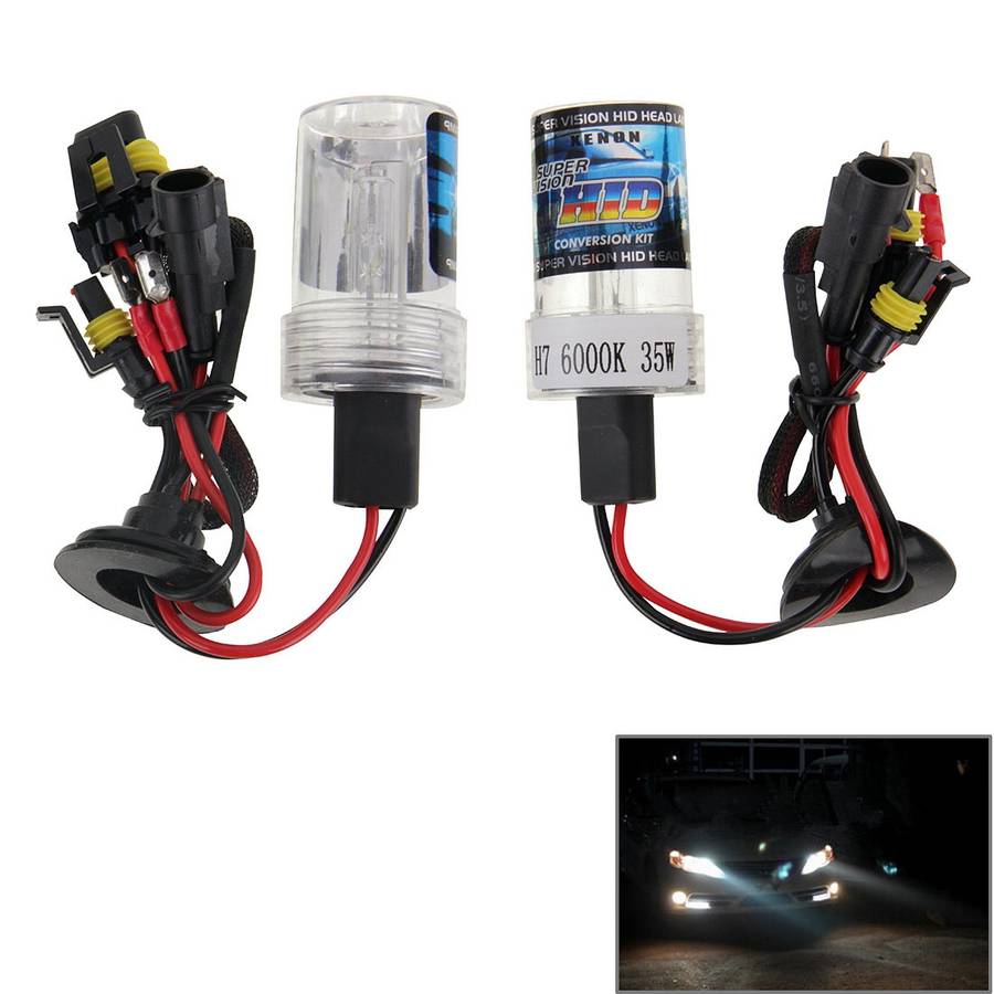 DC12V 35W H7 HID Xenon Light Single Beam Super Vision Waterproof Head Lamp, Color Temperature: 6000K