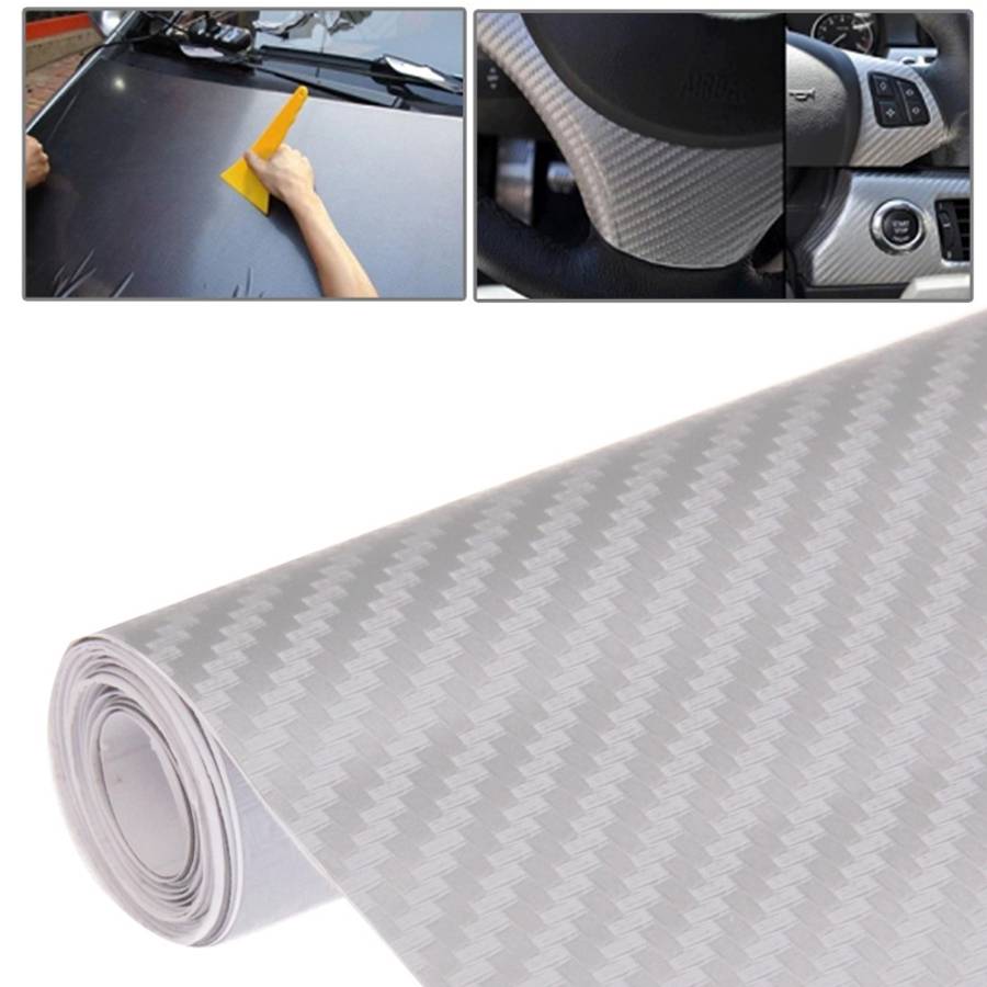 Car Decorative 3D Carbon Fiber PVC Sticker, Size: 127cm x 50cm(Dark Blue)