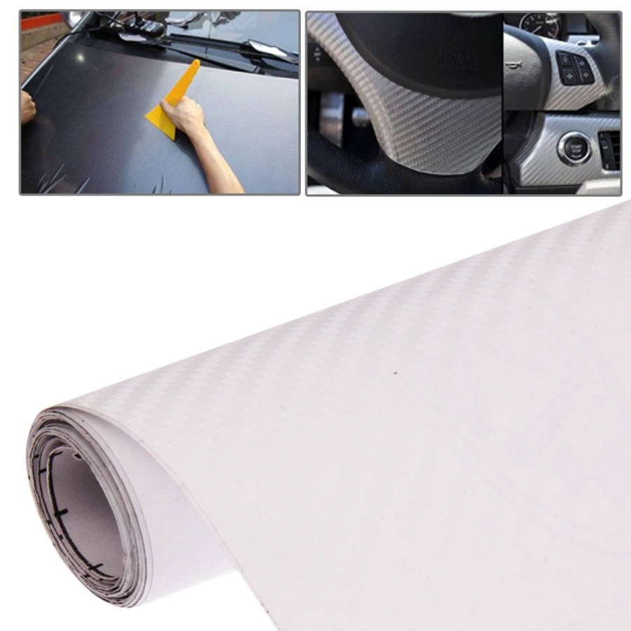 Car Decorative 3D Carbon Fiber PVC Sticker, Size: 127cm x 50cm(Dark Blue)