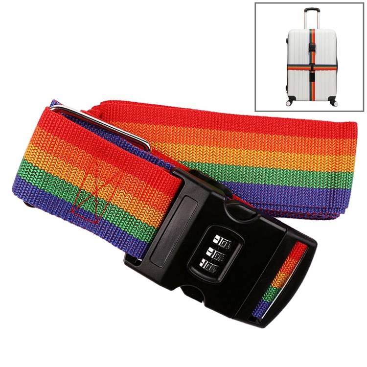 Luggage Strap Cross Belt Adjustable Packing Band Belt Strap with Password Lock for Luggage Travel S