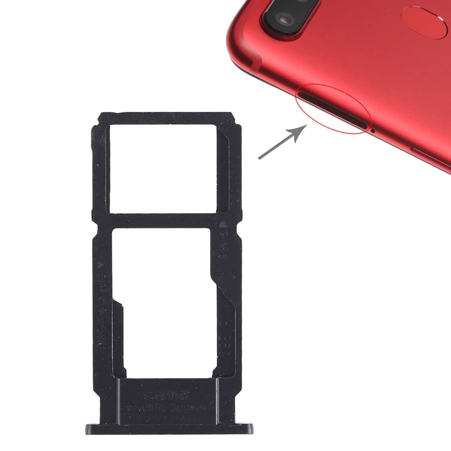 For OPPO R11s SIM Card Tray + SIM Card Tray / Micro SD Card Tray (Red)