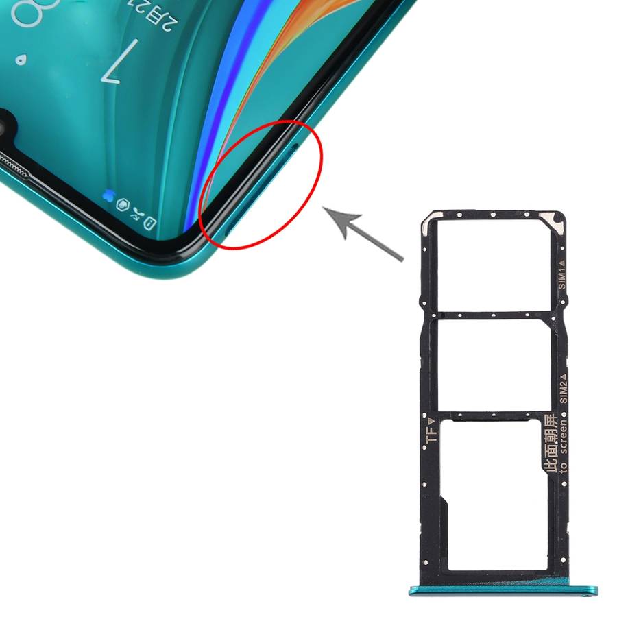 SIM Card Tray + SIM Card Tray + Micro SD Card Tray for Huawei Enjoy 10e / Honor Play 9A (Black)